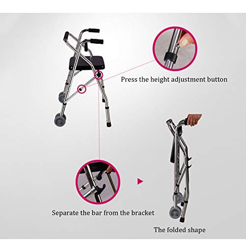 Déambulateur vertical avec siège ELQ à hauteur réglable et roues