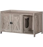 MAHANCRIS Cat Litter Box Furniture, Cat Washroom Storage Bench, Hidden Cat Litter Cabinet, Litter...