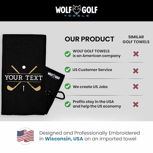 Image of Golf Towel Store - Custom Golf Towel - Embroidered Golf Towels for Golf Bags with Clip - Personalized Golf Towel for Golf Bags for Men - Golf Gifts for Men