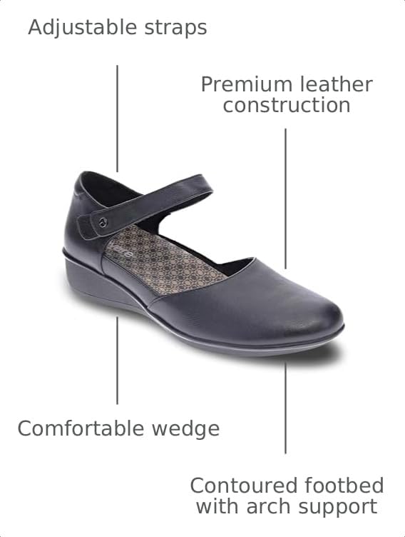 Image of Revere Osaka Mary Jane - Premium Leather - Orthotic-Friendly Removable Insoles - Adjustable Strap - Arch Support - Stylish Wedges for All-Day Comfort
