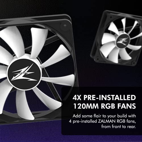 Zalman I3 Neo Black Edition Airflow Atx Computer Case With Mesh Front Panel, Magnetic Swing-Open Tempered Glass Side Panel, 4X Rgb 120Mm Fans Pre-Installed, Mid Tower For Gaming Or Office Work #TOP3