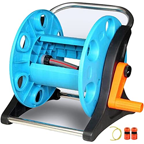 Irrigation Tools,Garden Hose Reel Cart,Portable Thickened ABS Hose Caddy, Household Car Wash to Clean Garden Hose Holder, Gardening Irrigation Storage Tool (Color : Blue, Size : Hose Reel+2m