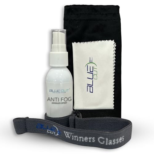 BLUE CUT Replacement Goggle Strap Anti-Fog Spray Microfiber Clean Cloth Pouch Kit