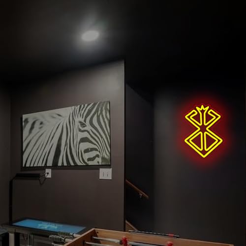Image of CManga Berserk Neon Sign, Red Anime LED Light - Dimmable Acrylic Lamp, 8.7x11.8 Inch USB 5V Powered, Berserk Behelit Room Decor for Game Room, Manga Gift for Otaku