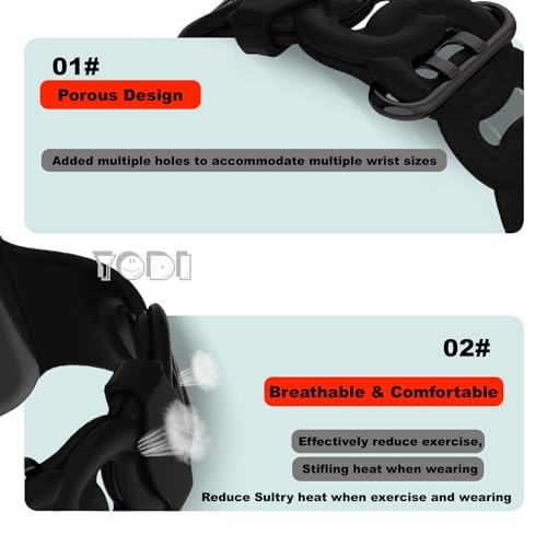 Image of YODI New Edition Soft Silicone Sport Strap Band for Fire-Boltt Ring BSW005, FireBoltt Ring Pro BSW029, CrossBeats Ignite Cube /Surge /S5 /S4 /S3 /S4 Max Smartwatch (Watch Not Included) (B-WINRED)