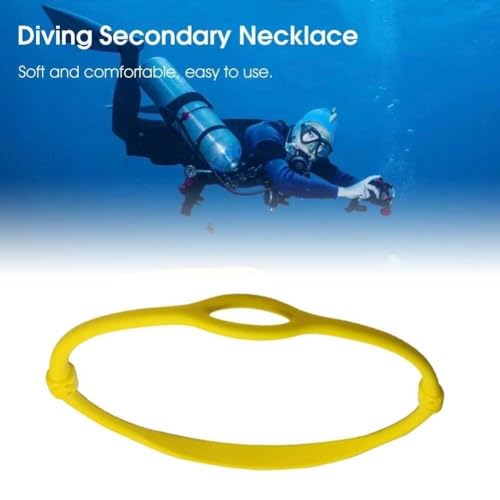 Collar de buceo regulador de silicona flexible de 76 cm color negro con anillo de sujeción 5