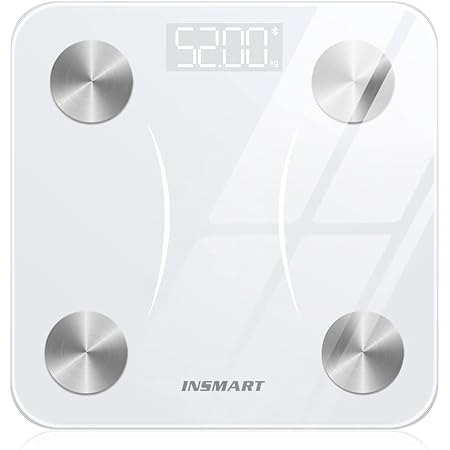 【体重計】INSMART 体脂肪計・体組成計 筋肉量 13項目測定可能 ヘルスメーター 人気 体重計 Bluetooth対応 ボディスケール ホワイト(日本語対応APP＆取扱説明書)