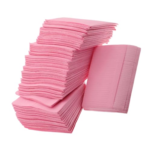 OATIPHO 125個 ネイルテーブルマット テーブル用ネイルマット ネイル用品 ネイルナプキン 爪用品 ネイル機器 ネイルデスクマット ネイルサロンのテーブルマット 爪枕 不織布 ピンク