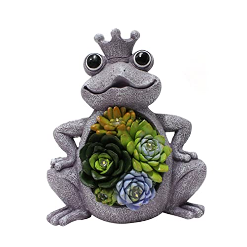 OSALADI Solarbetriebene Frosch Harz Tierlampe Gartendeko Solarlampe...