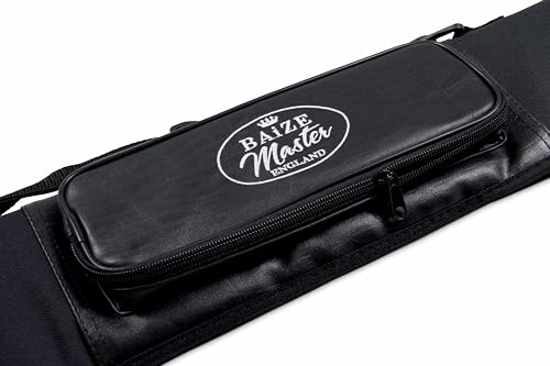 BAIZE MASTER Soft Embroidered 2pc Large Accessory Pocket Snooker Pool Cue Case for Centre Joint Cues - Image 2