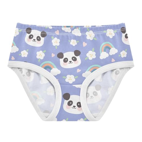 Wusikd Panda Bear Face Girls' Underwear Cotton Flowers Girls Briefs Soft Toddler Underwear 3T Multi