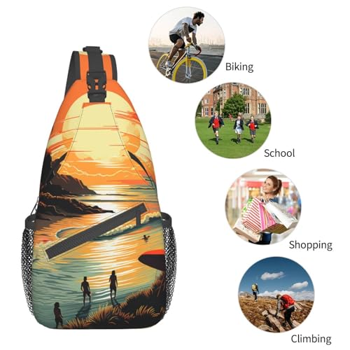 Sling Bag para hombre y mujer con estampado original colorido miniatura 6