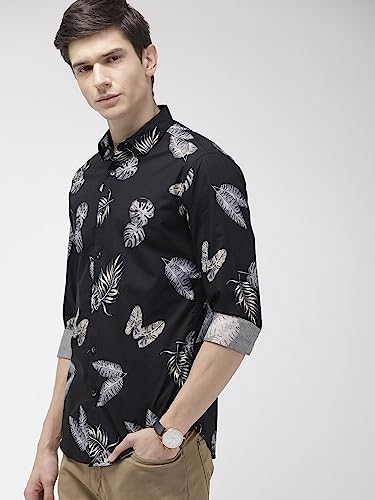 Image of The Indian Garage Co Men's Slim Shirt (1019-SH16-02 Black X-Large)