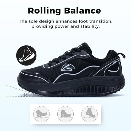 Image of MAFEKE Womens Wide Toe Box Walking Shoes Arch Support Orthotic Sneakers Wide Width Tennis Shoes for Plantar Fasciitis Bunions US 6.5-11