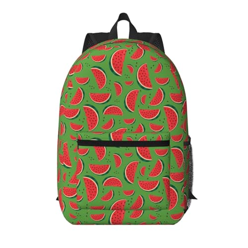 Watermelon Watermelon Seeds Fashionable Daypack 17 Inches Zippers Backpack Double Shoulder Bag for Women Men