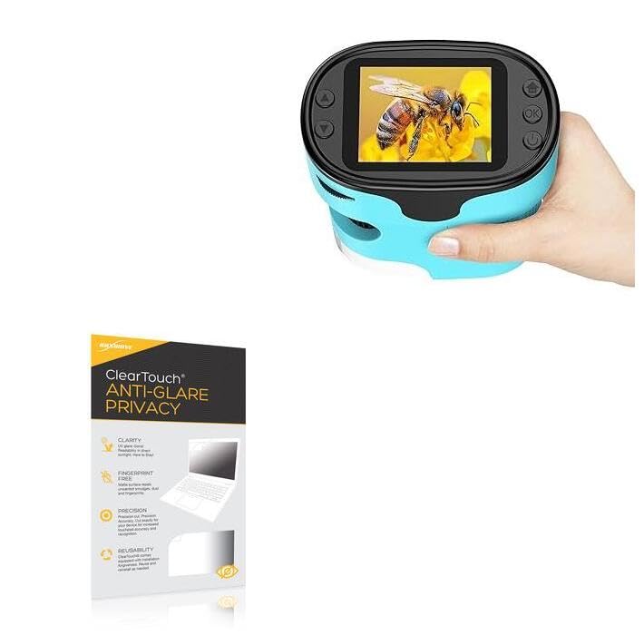 BoxWave Screen Protector Compatible with KEXWAXX 1000X Pocket Microscope for Kids (KX-1000-CY) - ClearTouch Anti-Glare Privacy (2-Pack), Privacy Screen Protector Flexible Film Anti-Glare