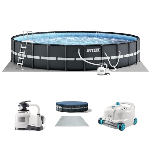 INTEX 26329EH Ultra XTR 18ft x 52in Above Ground Swimming Pool Set with Sand Filter Pump and Deluxe Automatic Vacuum Cleaner