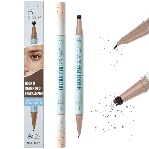 2-in-1 Dual Ended Microblading Freckle Pen & Freckle Stamp,Waterproof Freckle Stamp & Precise 15°Tip for Natural Lifelike Freckle Makeup,Perfect Make up,Last 24Hrs.