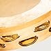 Meinl Percussion AE-MTAH2B Artisan Edition Maple Tambourine with Calf Skin Head and Brass Jingles, 2 Rows