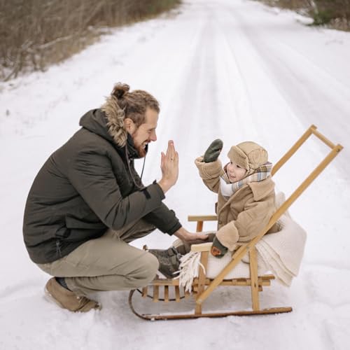 JELLYTREE Baby Trapper Hat Toddler Winter Cold-Weather Hat Little Boys Girls Ear Flap Beanie Bootie Set2