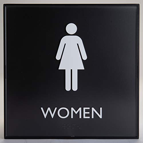 Panneau pour toilettes noir Lorell LLR02656 signalisation chic