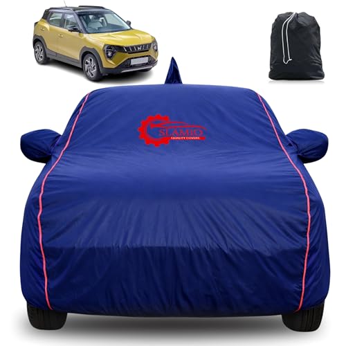 Image of 100% Waterproof Car Cover for Mahindra Xuv 3XO 2024-2026 | All-Weather, Dustproof & UV Protection | Heavy-Duty 3-Layer Fabric | Custom Fit with Mirror & Antenna Pocket | Navy Blue