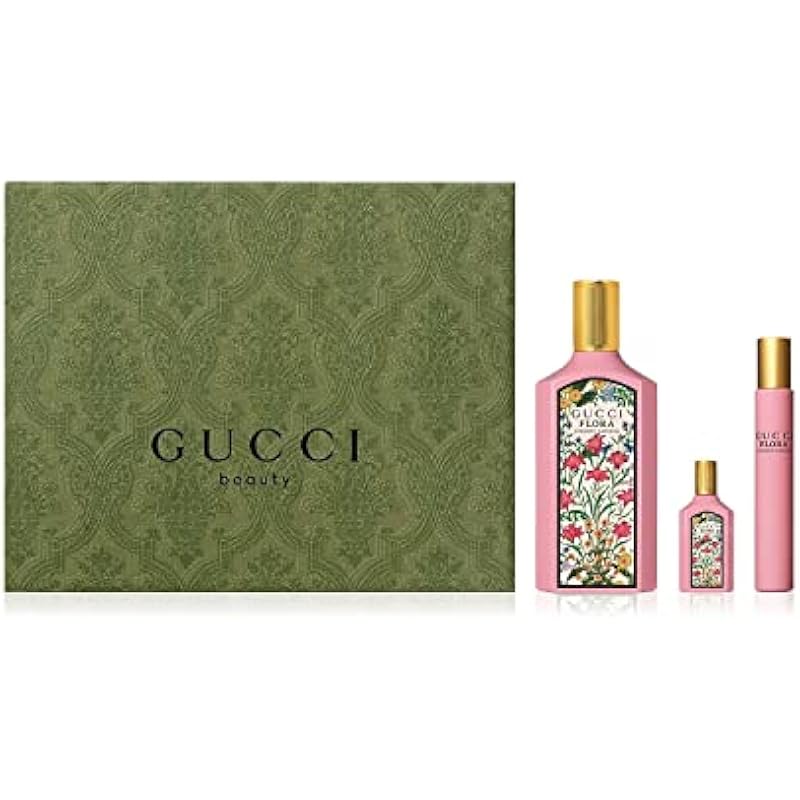 Gucci Flora Gorgeous Gardenia 3 Piece Gift Set Eau de Parfum for Women 3.71 Fl Oz (Pack of 1)