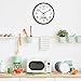 Atomic Wall Clock 12 Inch - Auto DST Modern Analog Battery Operated Silent Wall Clock with Temperature & Digital Calendar for Office Bedroom Kitchen, Round Non-Ticking Classroom & Garage Clock (Black)