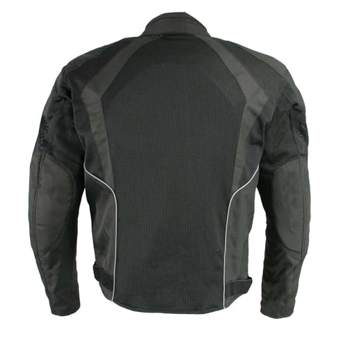 Image of Milwaukee Leather MPM1793 Black Armored Mesh Motorcycle Jacket for Men - All Season Biker Jacket - Small