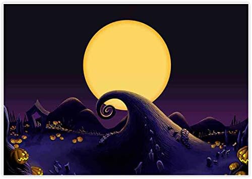 Allenjoy 7x5ft Halloween Nightmare Themed Backdrop Supplies for Pumpkin Birthday Baby Shower Photo Studio Photography Pictures Background Party Home Decor Decoration Shoot Favors
