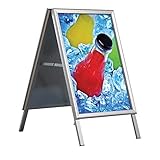 DISPLAY SALES Kundenstopper Outdoor Wasserfest, DIN A1 | Plakatständer mit 32 mm, Gehrungsecken | Wetterfester Plakathalter Gehwegaufsteller Werbetafel Outdoor