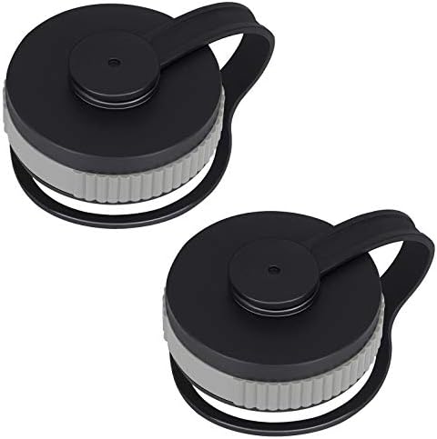 Hydro2Go 2 PC Flex Lid Replacement for Hydro Flask Wide Mouth 18, 16, 20, 32 and 40oz Hydroflasks Bottle and Coffee Mug. BPA Free Travel Mug Hydro Flip Lid -Flex Top Wide Mouth Cap. (Grey)