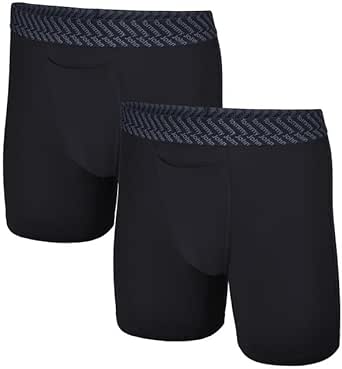 Tommy John Mens Mid-Length Boxer Brief 6 Underwear - Cotton Basics Boxers with Supportive Contour Pouch