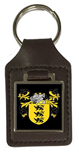 Porte-clé en cuir Carew Heraldry blason marron héraldique