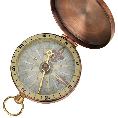 Vintage Taschenuhr Metall Kompass antike Messing Klappdeckel Kompass mit automatischer Klappdeckel und tragbar f¨¹r Outdoor Rucksacktouren, Camping, Wandern
