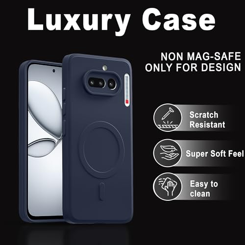 Image of Hupshy Back Cover for Nothing Phone 4a 5G Soft Matte Silicone Mag-Safe Design (Mag-Safe Not Support) Camera Protection | Slim Fit Bumper Cover (Blue)
