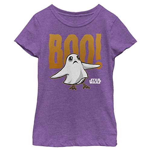 T-shirt Star Wars Porg fille à manches courtes en coton noir pour enfant