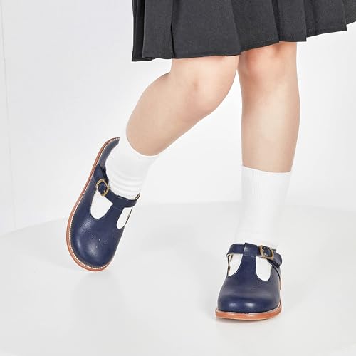 Image of GINFIVE Toddler Girls Dress Shoes Little Kids Flats School Mary Janes Shoes