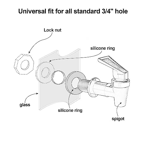 4 Stück Kunststoff Getränkespender Zapfhahn, Wasserspender Ersatzzapfen, Ersatzhahn geeignet für Kalte und heiße Getränke, Bierfass, Glas, Kaffee, Saft, Trinkbrunnen,Schwarz und Weiß (White)