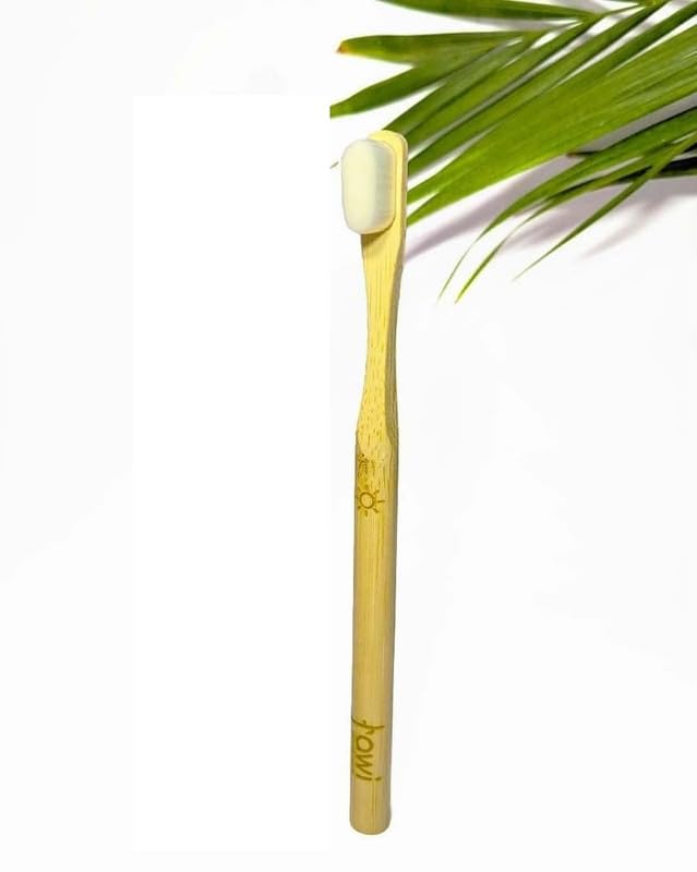 Awi Ultra soft Bristles Toothbrush Premium Oral Care Brush with Round Handle For Adults & Kids Bpa-Free, Biodegradable Eco-Friendly Wooden Tooth Brush With Medium Bristles Pack of 1 (R2)
