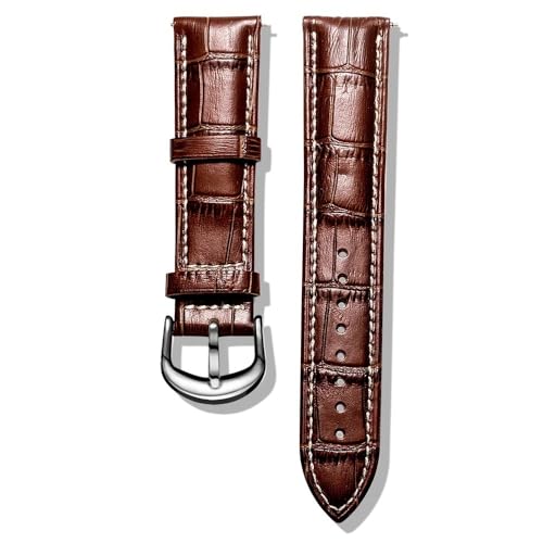 Bracelet de montre en relief alligator abricot de 16mm en cuir véritable
