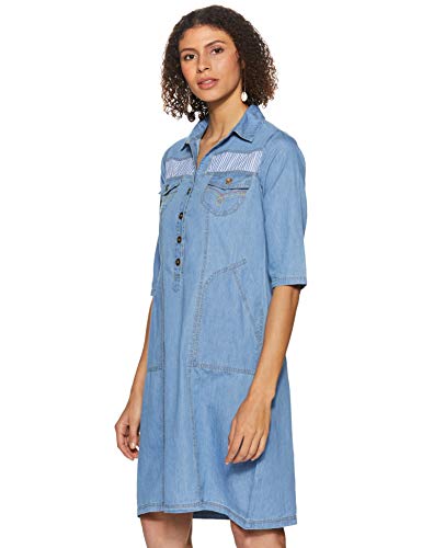 Image of pluss Women's Georgette A-Line Knee-Length Dress