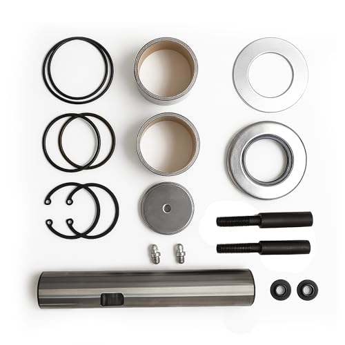 Freightliner Cascadia King Pin Replacement Set | No Ream King Pin Set with Bushing and Bearing | Part numbers P6073300019KZ P6073300119KZ, K120A Kingpin | Freightliner King Pin Kit