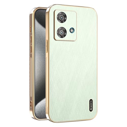 ILING Hülle für Motorola Edge 40 Neo Gebürstetes Texturdesign Prämie Handyhülle aus Leder-Finish Ultradünne Weich Silikon TPU Bumper Stoßfeste Schutzhülle (Grün)