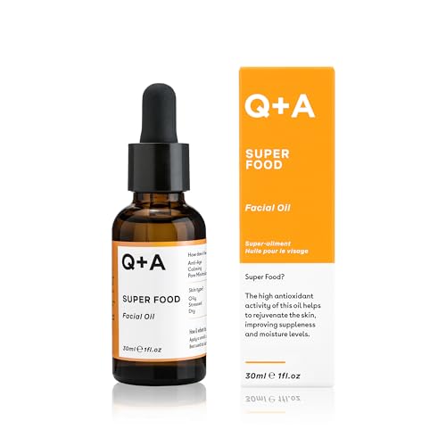 Q+A Huile pour le visage aux super-aliments. Une huile pour le visage qui améliore le teint avec ses ingrédients 100% naturels. 30 ml