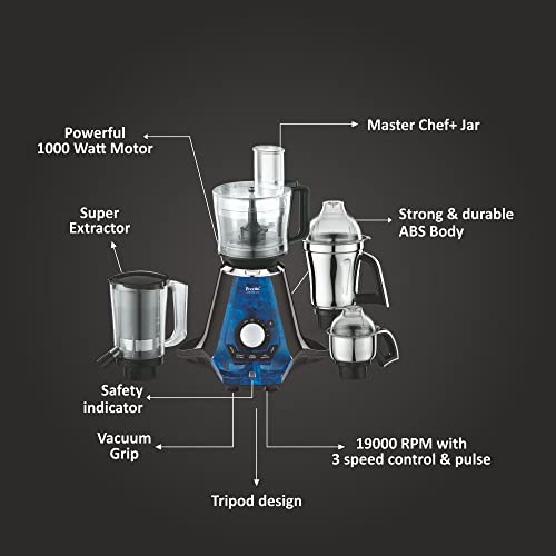 Compare Preethi Zodiac 2.0 MG255 Mixer Grinder, 1000 watt, Black/Blue