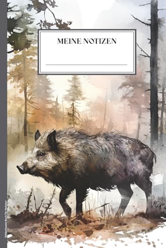 Wildschwein Buch für Notizen: Notizbuch mit Wild Schwein Motiv Notizheft A5 liniert mit Schwarzwild Geschenk für Männer Jäger und Förster Keiler auf Schreibheft als Tagebuch Geschenk für Tierfreund