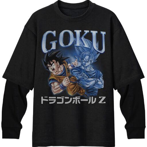 Image of Dragon Ball Z Goku Men's Black Twofer Combo Shirt