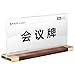 ECKEK Desk Name Plate Holder, Acrylic Sign Holder for Table Display, Wood Base Double Sided Nameplate 200*90MM/7.87x3.54 inches