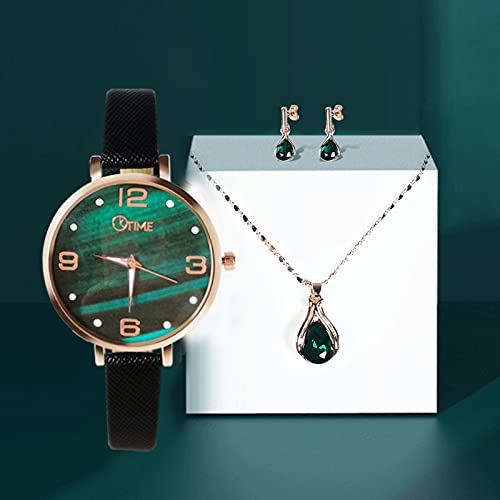 Moniss Conjunto de presente de 4 peças de colar de relógios femininos para mulheres, moda feminina,